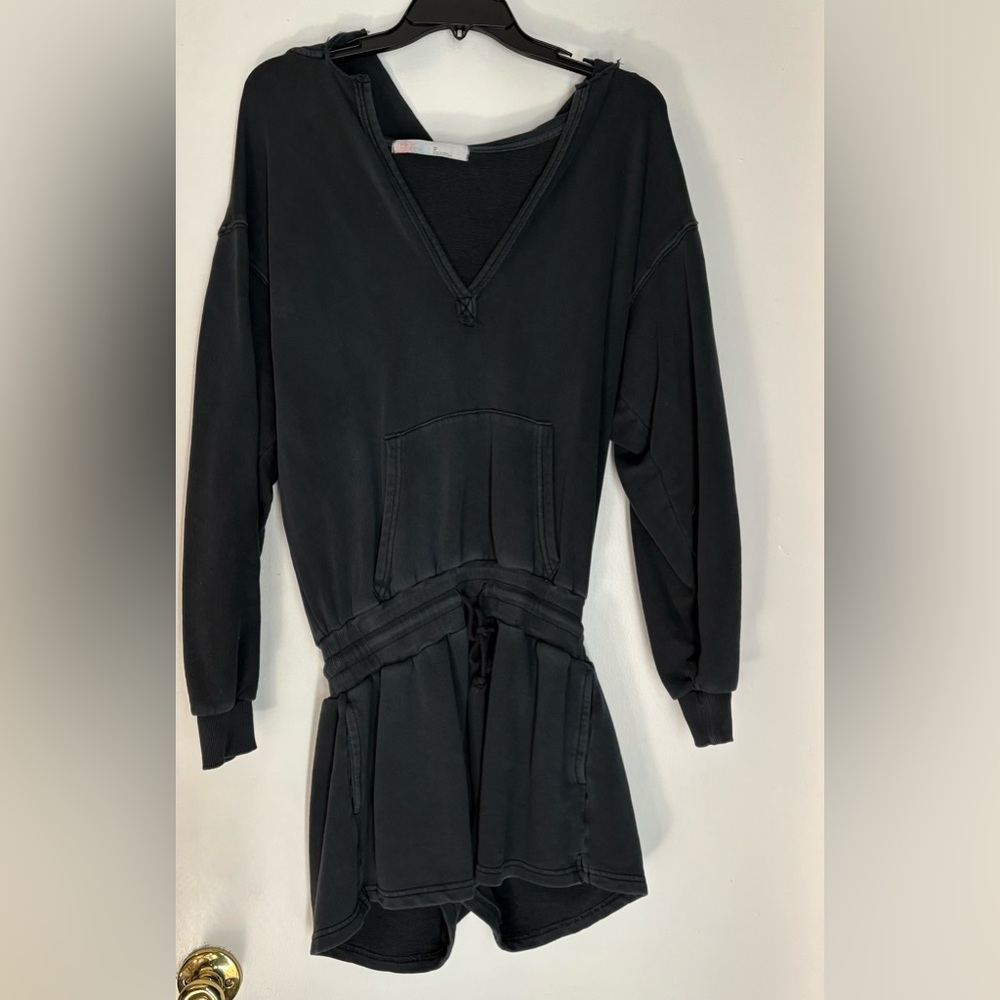 Hoodie romper Brand: Free People Color: Black Size: XS